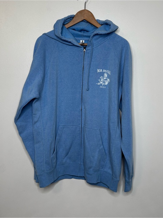Independent Trading Company Tops - MR Ducks Blue Fleece Full Zip Hoodie Sweatshirt Jacket Sz Large